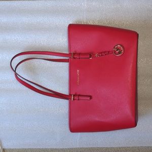 COPY - Michael Kors jet set travel TZ tote leather bright Valentine red